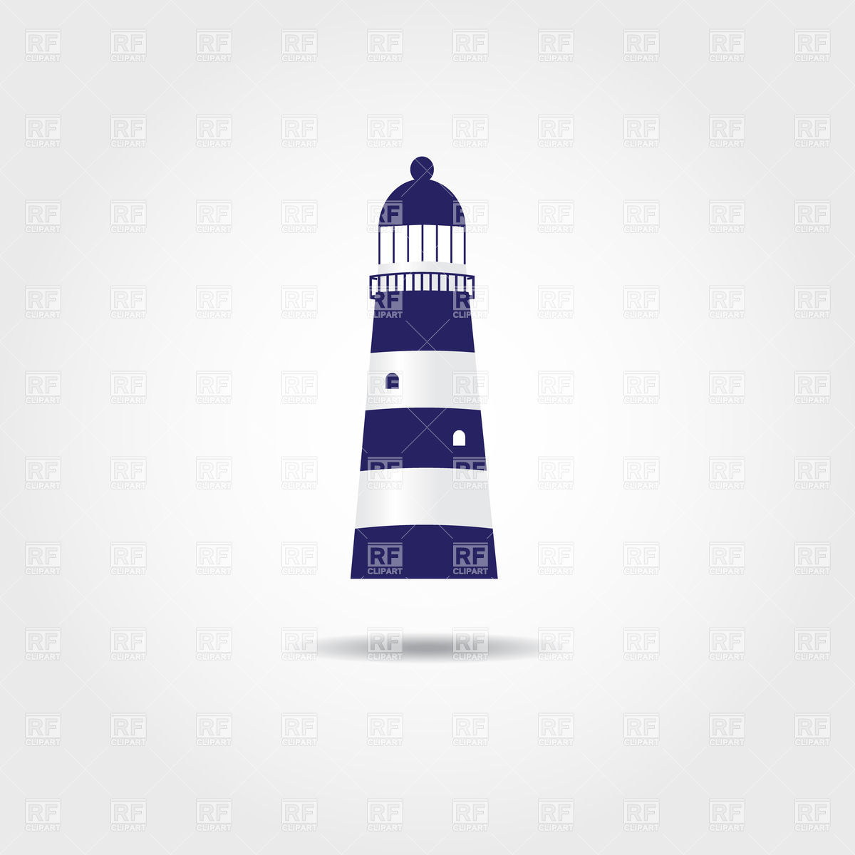 1200x1200 Typical Cartoon Lighthouse Vector Image Vector Artwork Of