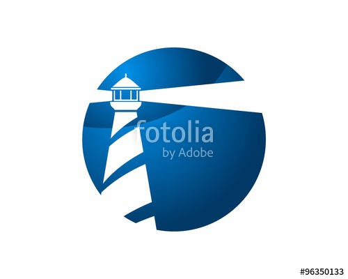 500x400 Blue Circle Lighthouse Logo Stock Image And Royalty Free Vector
