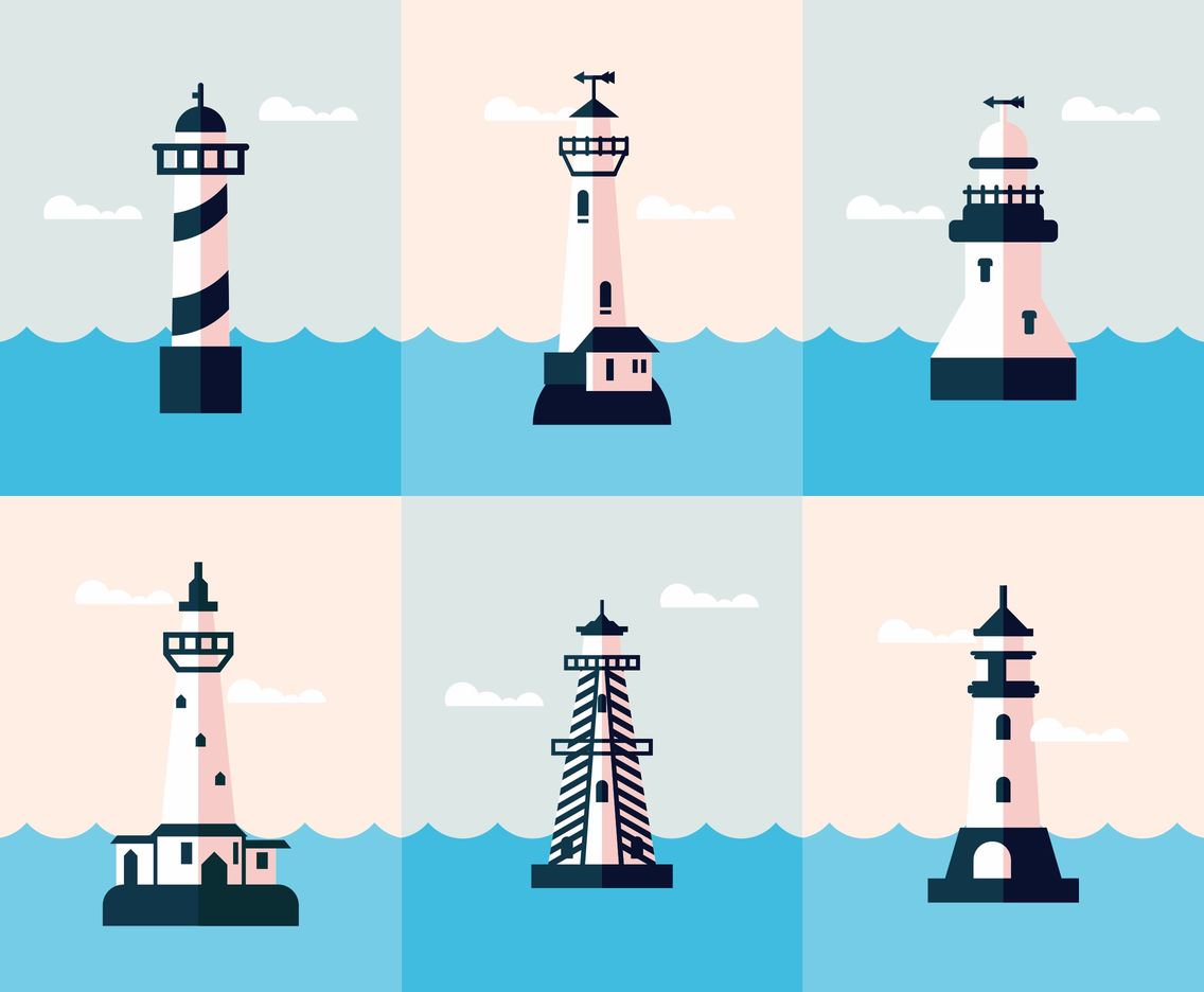 1136x936 Blue Lighthouse Vectors Vector Art Amp Graphics