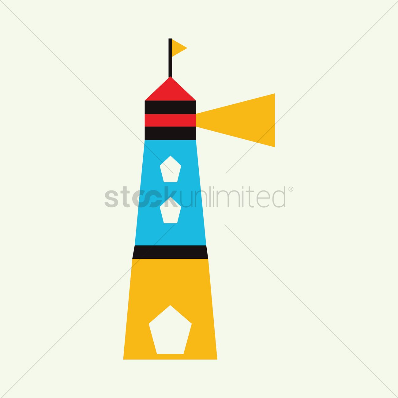 1300x1300 Free Lighthouse Vector Image