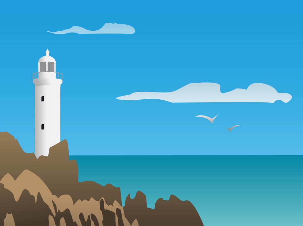 1024x765 Sea Lighthouse Vector Vector Art Amp Graphics