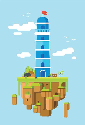 336x490 Free Cove With Lighthouse Vector