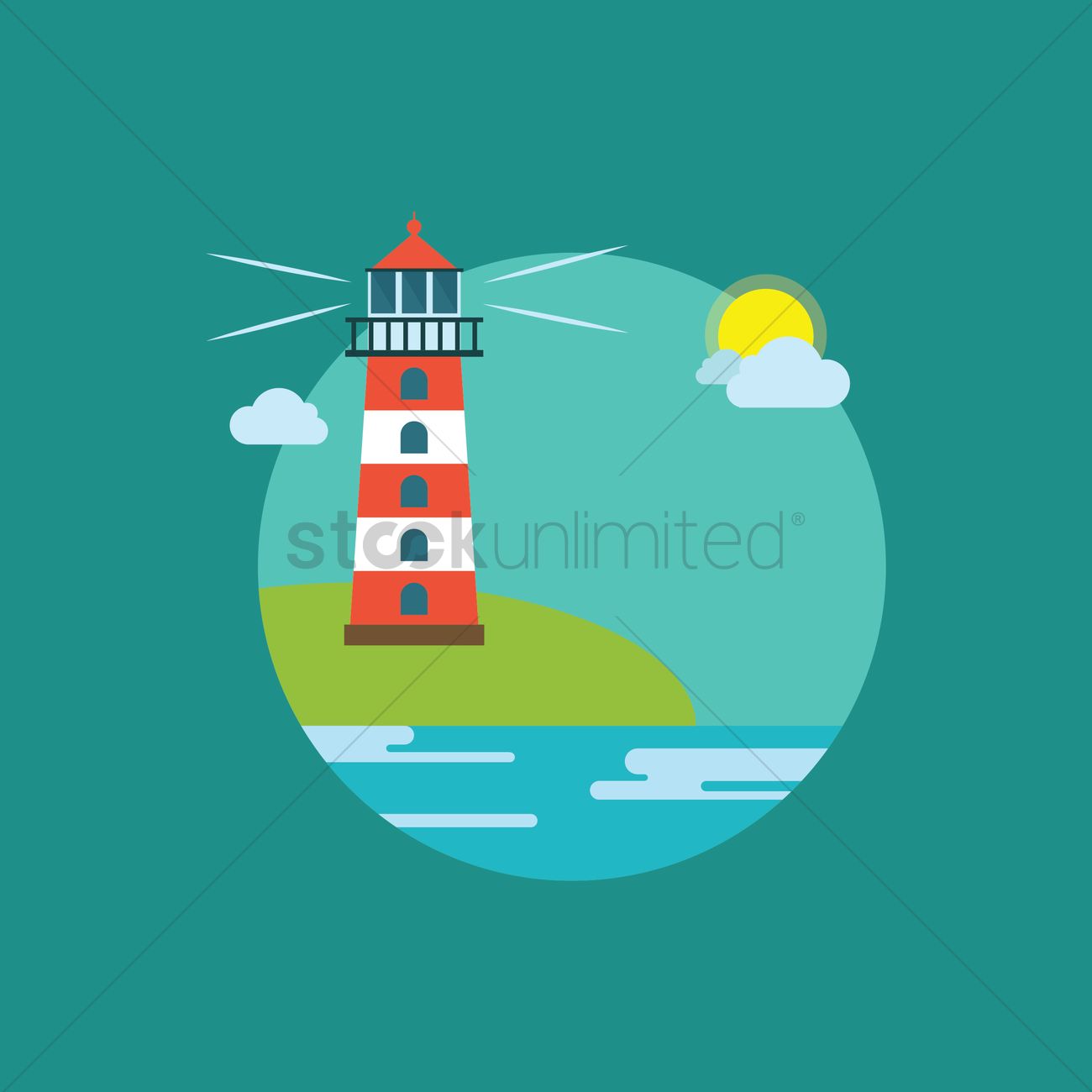 1300x1300 Free Lighthouse Vector Image