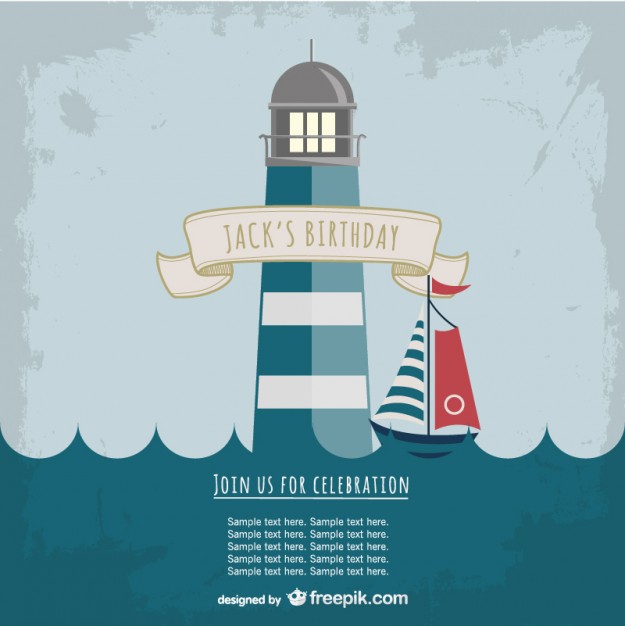 625x626 Lighthouse Party Invitation Template Vector Free Vector Download
