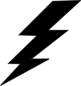 282x298 Balck Lightning Bolt Clip Art