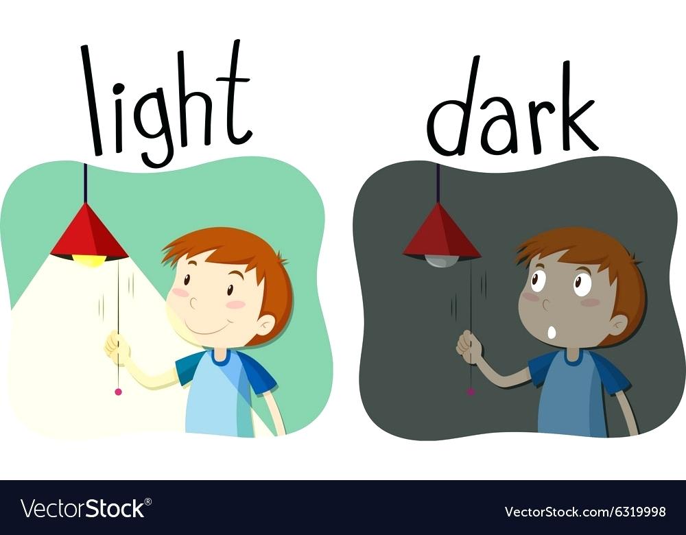 1000x780 Opposite Of Light Opposite Adjectives Light And Dark Vector Image