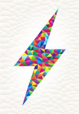 163x235 Lightning Bolt On Triangular Pattern Mosaic Royalty Free Vector