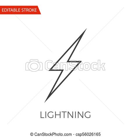 450x470 Lightning Vector Icon. Thin Line Vector Illustration. Adjust