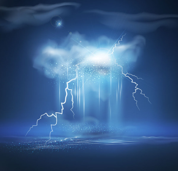 600x577 Realistic Lightning Vector Background Eps Format Free Vector
