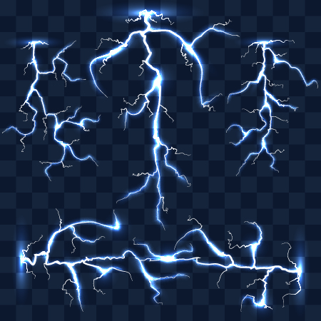 450x450 Vector Lightning Illustration Set 03 Free Download
