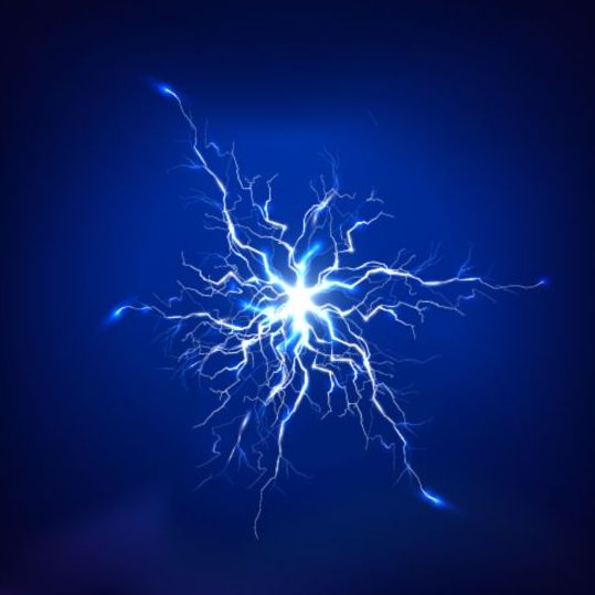 539x539 Lightning With Blue Background Vector 02 Free Download