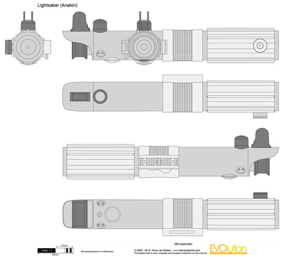 400x360 Lightsaber (Anakin) Vector Drawing
