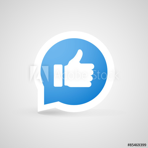 500x500 Thumbs Up Icon. Vector Like Button. Social Network Vector Icon