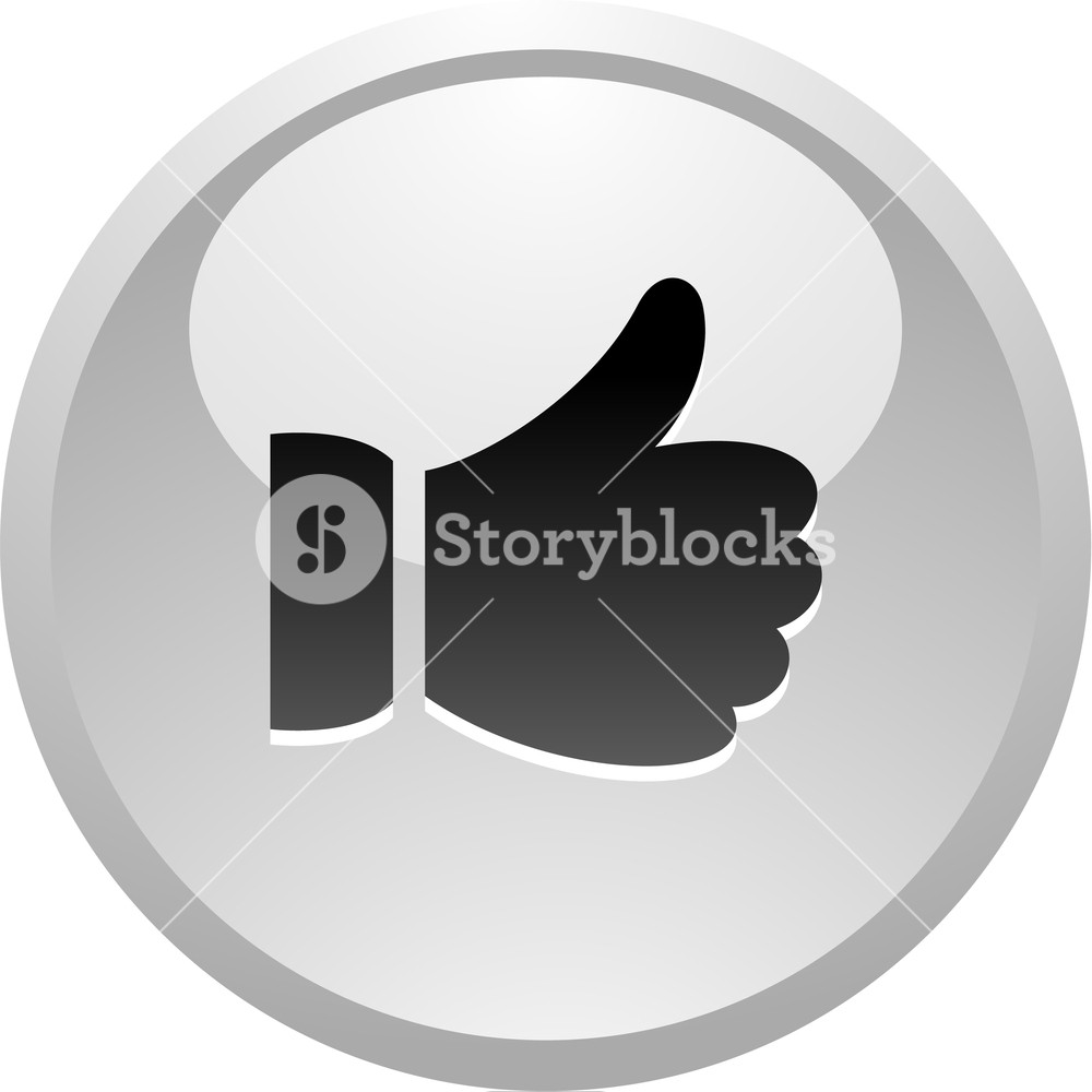 1000x1000 Like, Icon On Round Gray Button, Vector Illustration Royalty Free