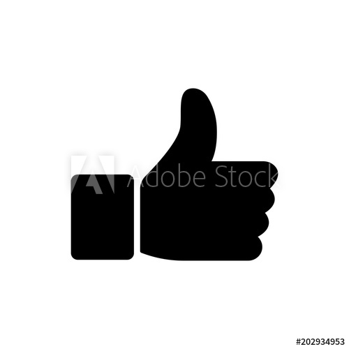 500x500 Like Icon Vector Illustration Isolated On White Background. Finger