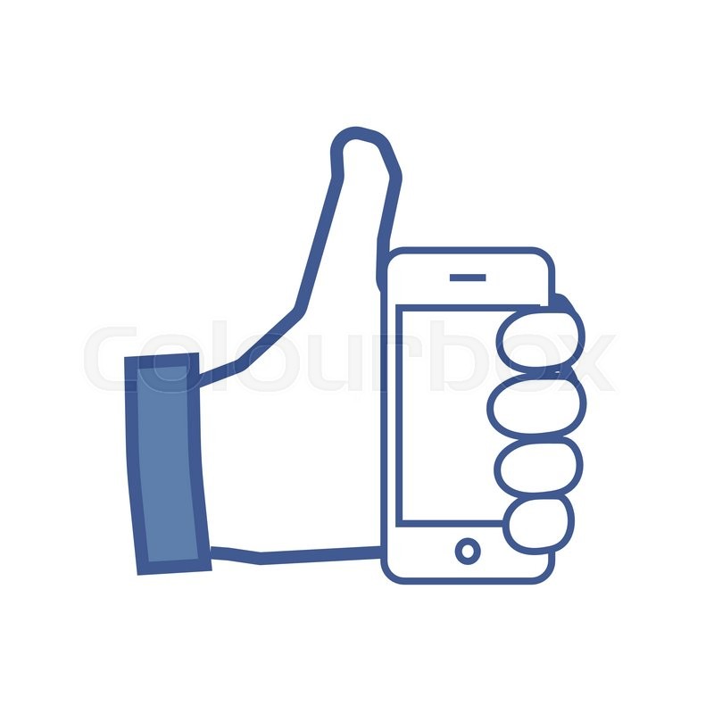 800x800 Facebook Like Flat Icon With Cell Phone Stock Vector Colourbox