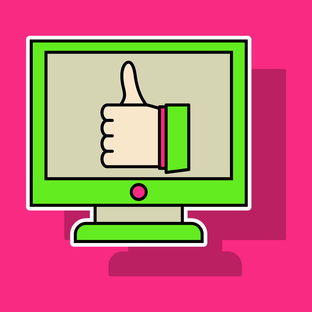 1000x1000 Sticker Thumbs Up Like Social Network Facebook Vector Ai, Eps File