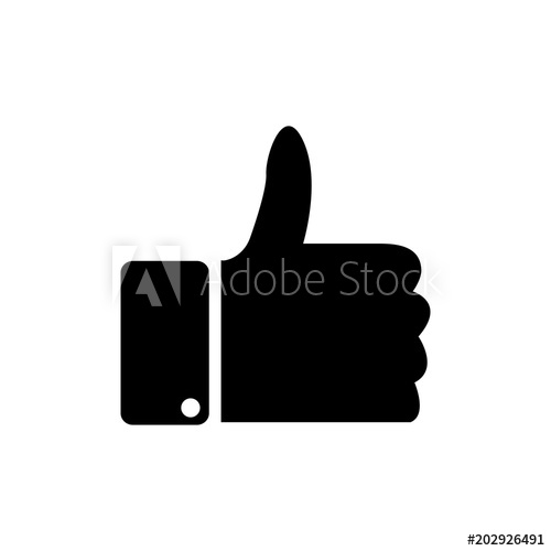 500x500 Like Icon In Trendy Flat Style Isolated On Grey Background. Like