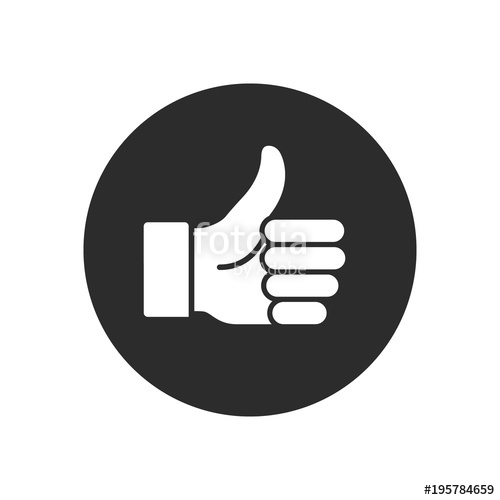 500x500 Like Icon In Trendy Flat Style Isolated On Round Grey Background