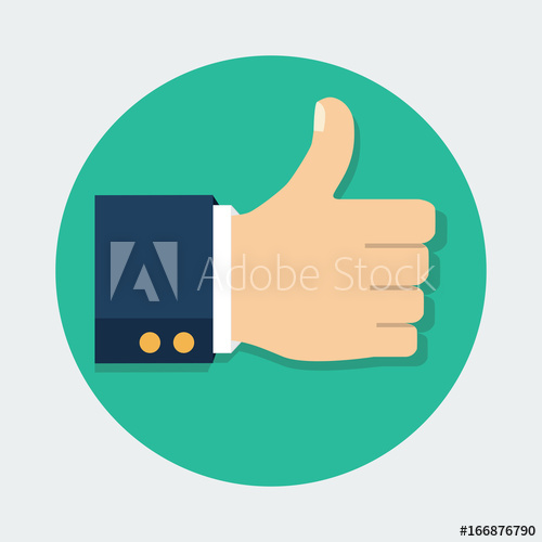500x500 Thumb Up Vector Icon. Isolated On A Background. Like Symbol