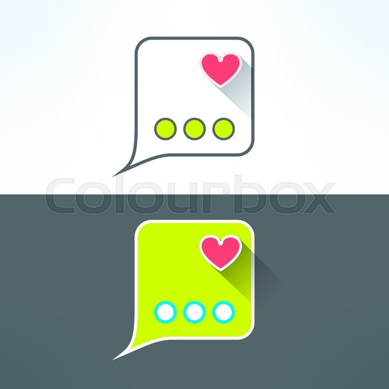 800x800 Vector Simple Chat Icon With Heart In Modern Flat Design. Internet