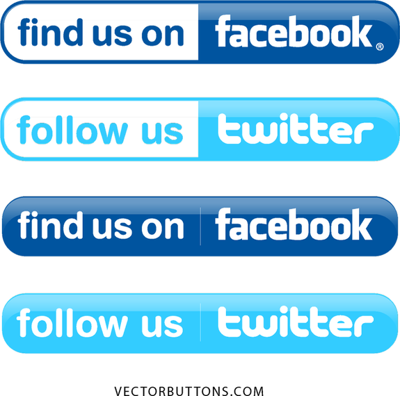 575x570 Simple Facebook And Twitter Buttons