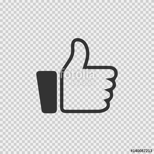 500x500 Thumb Up Vector Icon Eps 10. Like Simple Isolated Sign Symbol On