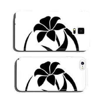 355x355 Black Silhouette Of Lily Flower. Vector Illustration. Amazon.co