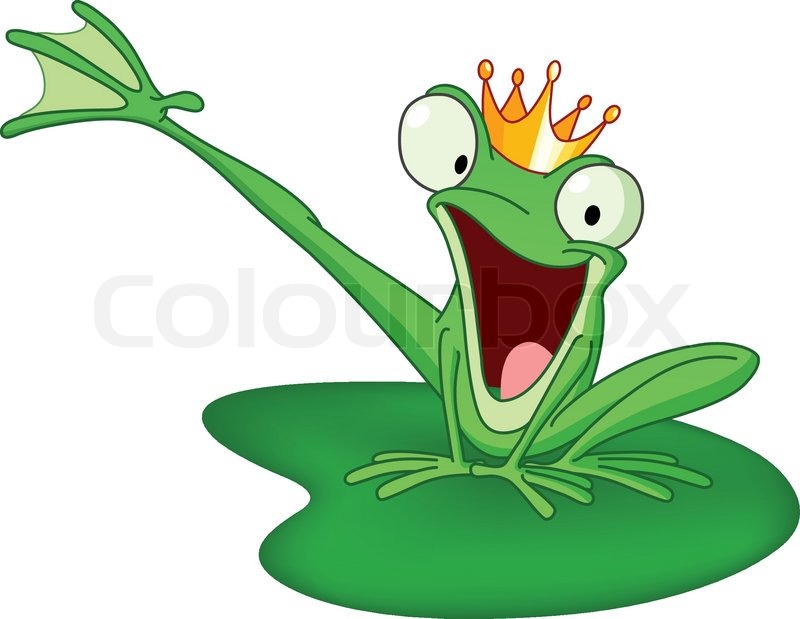 800x619 Happy Frog Prince On A Lily Pad Stock Vector Colourbox