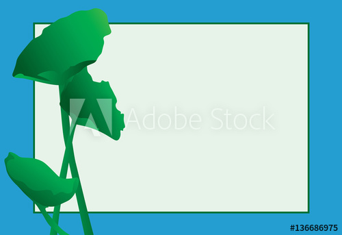 500x343 Colorful Lily Pad Or Aquatic Plants In A Vector Frame With Blue