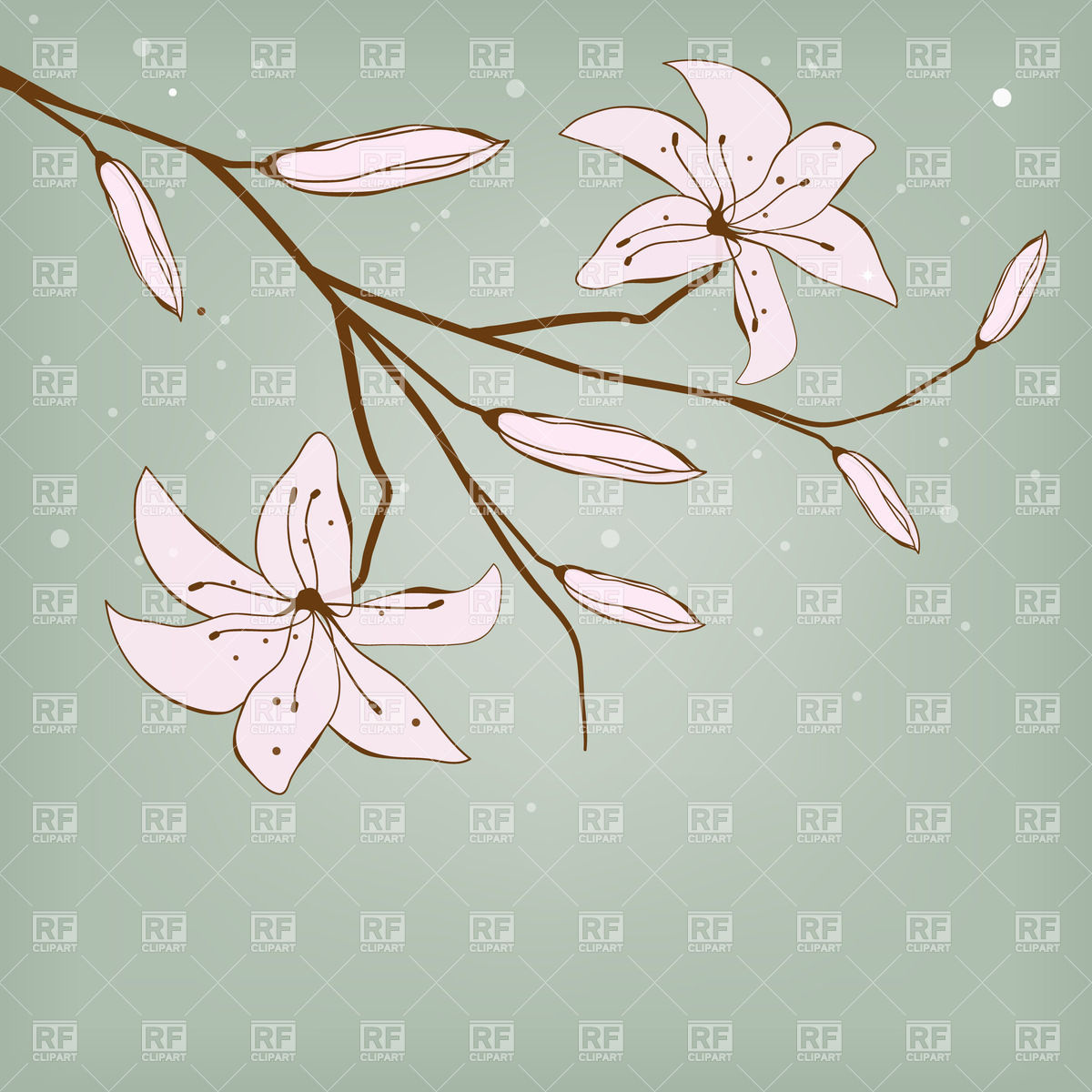1200x1200 Vintage Look Hand Drawn Lily Vector Image Vector Artwork Of