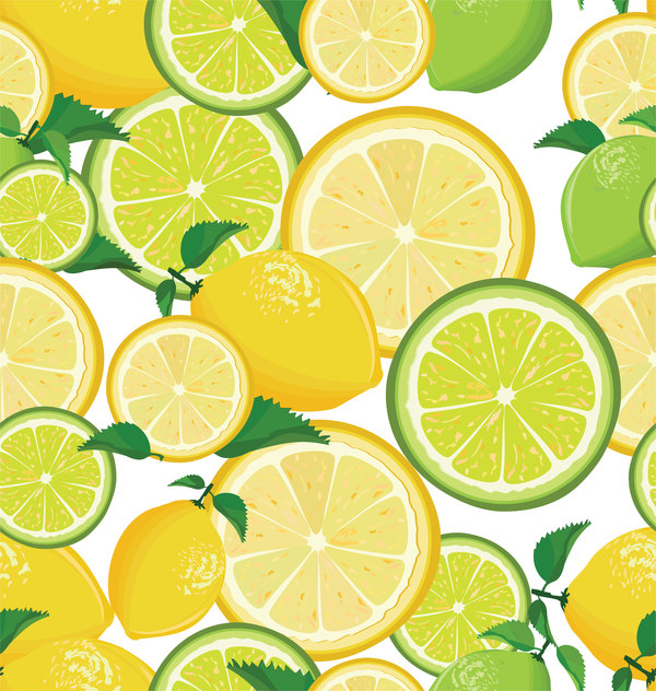 600x632 Seamless Pattern With Lemon And Lime Vector Free Download
