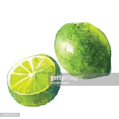 416x416 Vector Illustration With Watercolor Fruit Premium Clipart