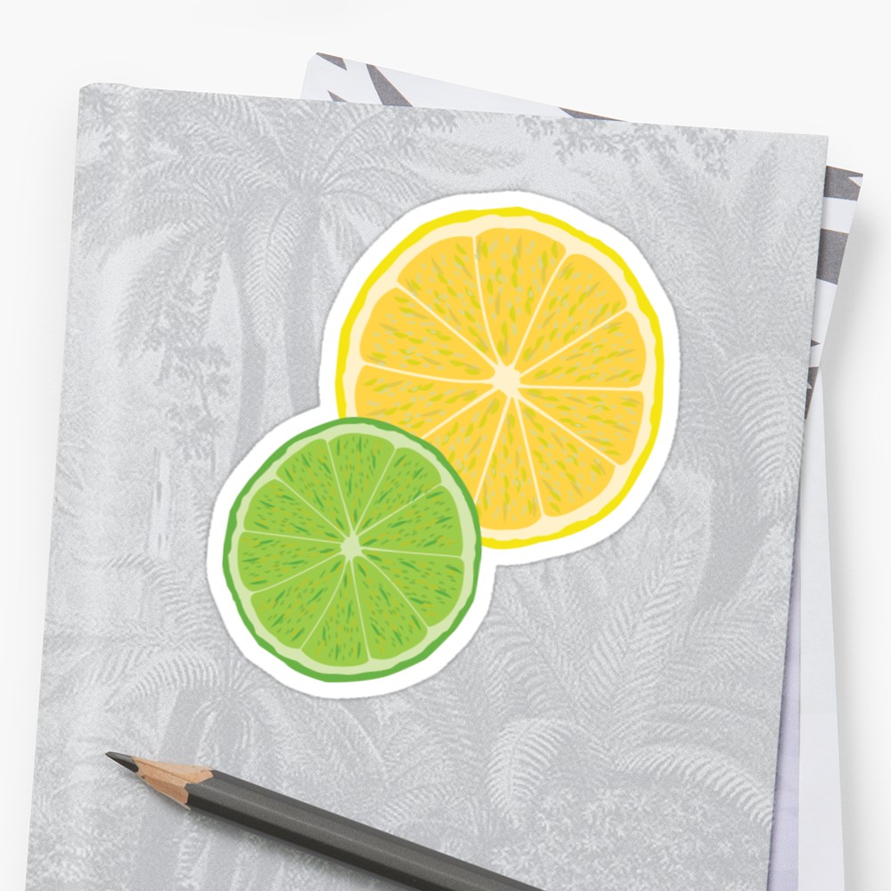 1000x1000 Lemon Lime Vector Stickers By Lberlinghof Redbubble
