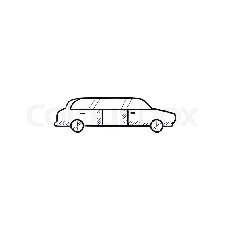 800x800 Wedding Limousine Vector Sketch Icon Isolated On Background. Hand