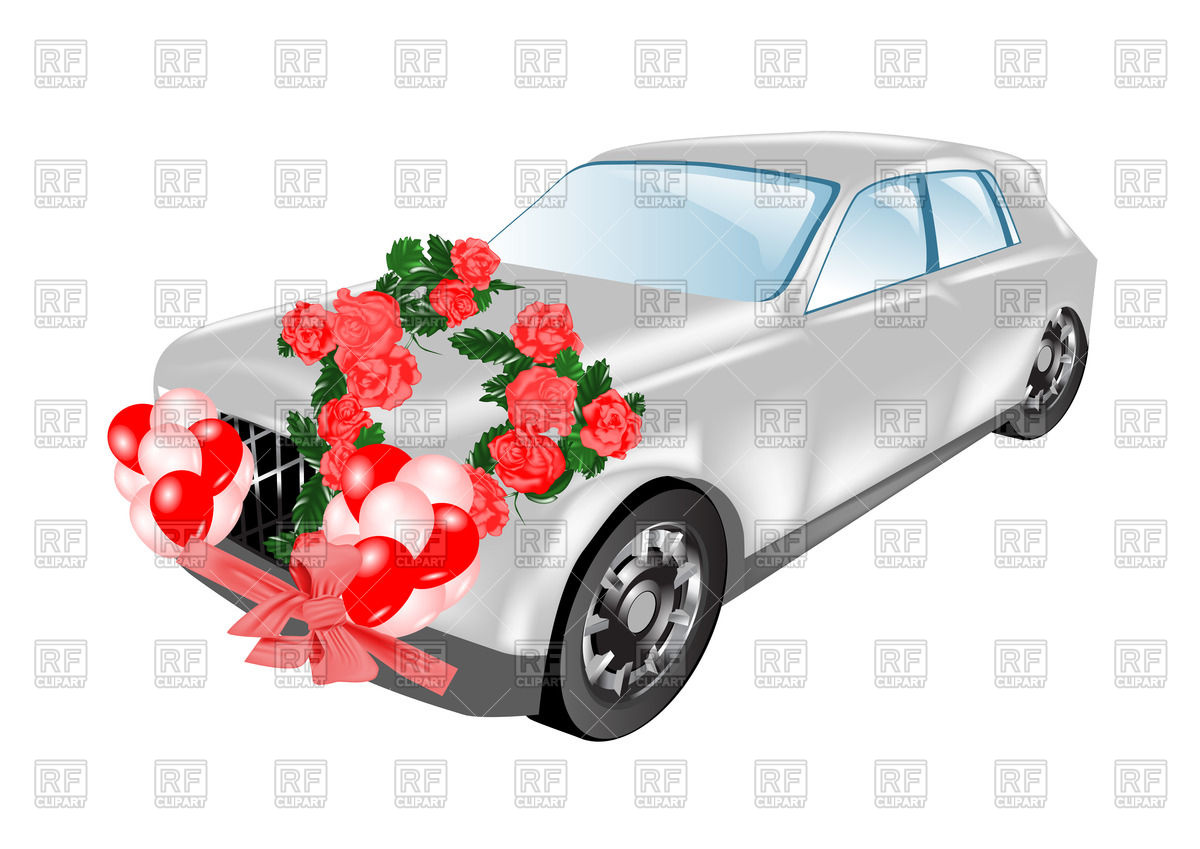 1200x849 Wedding Car (Limousine) Decorated With Flowers Vector Image