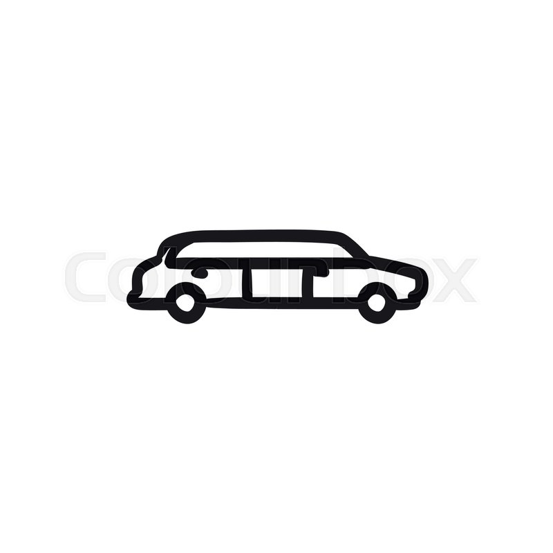 800x800 Wedding Limousine Vector Sketch Icon Isolated On Background. Hand