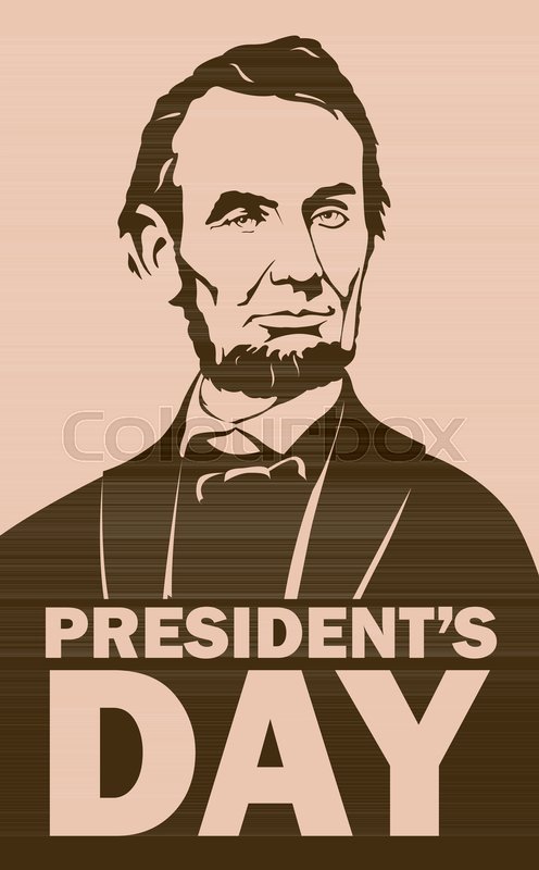 496x800 President Day Lincoln Vector Illustration Flat Style Front Stock
