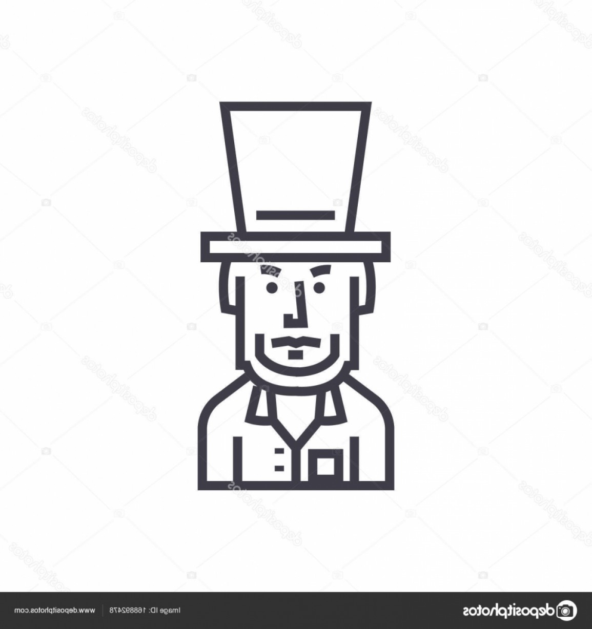 1155x1228 Stock Illustration President Usaabraham Lincoln Vector Line