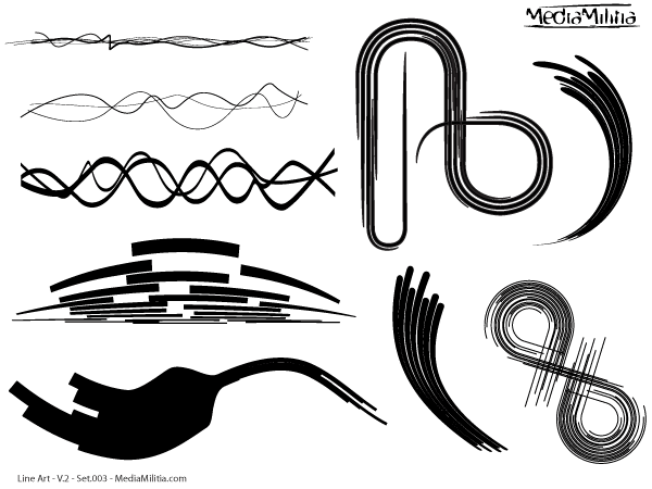 600x450 Free Line Art Vector Design Elements Set 3 Psd Files, Vectors