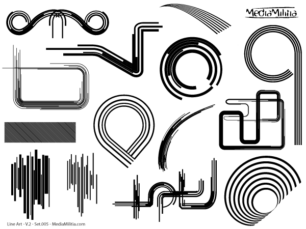 600x450 Free Line Art Vector Design Elements Set 5 Psd Files, Vectors