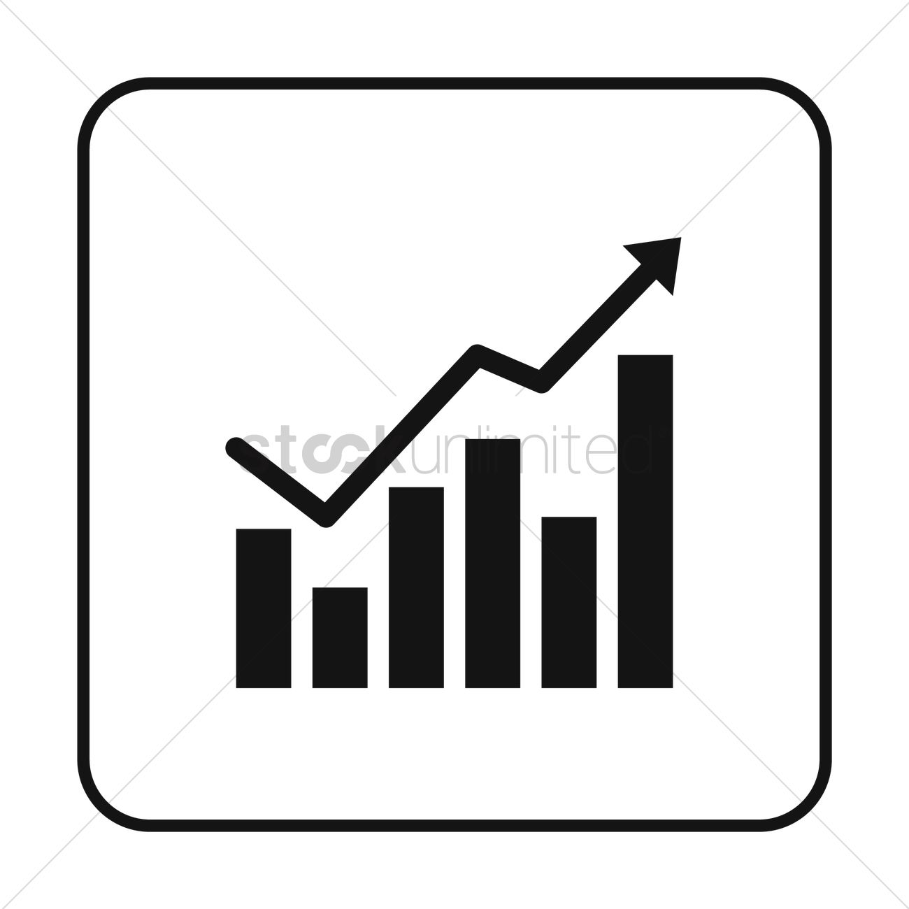 1300x1300 Graph Bars And Line Chart Vector Image