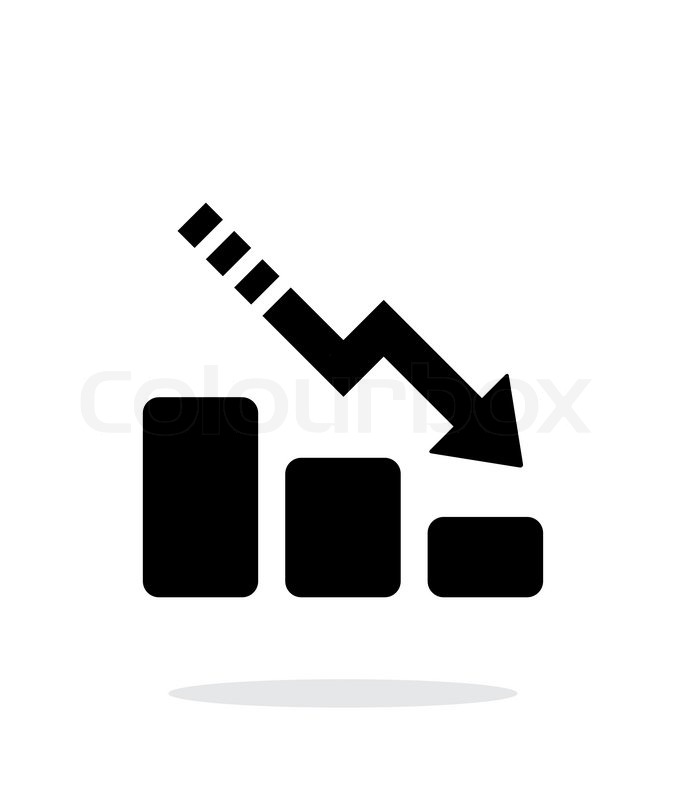 686x800 Line Chart Down Icon On White Background. Vector Illustration