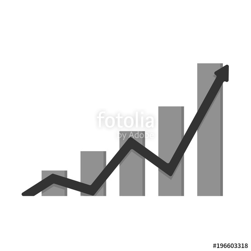 500x500 Financial Chart With Uptrend Line. Graph Chart Vector Icon