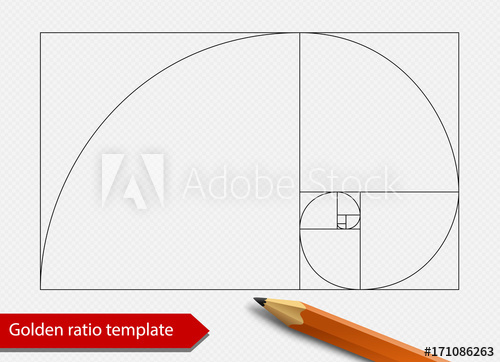500x362 Golden Ratio Line Graph Template Vector Illustration. Fibonacci