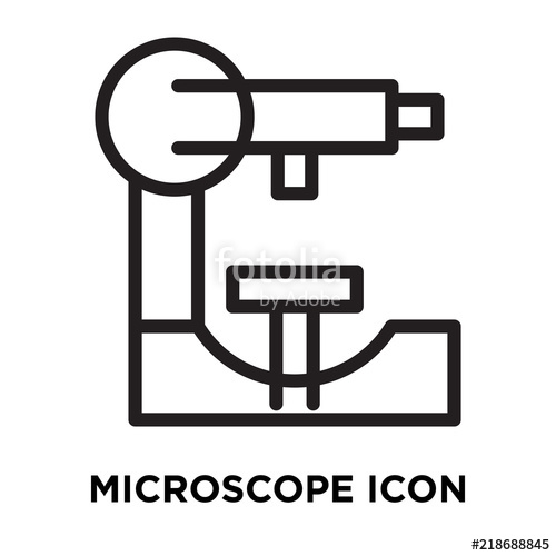 500x500 Microscope Icon Vector Isolated On White Background, Microscope