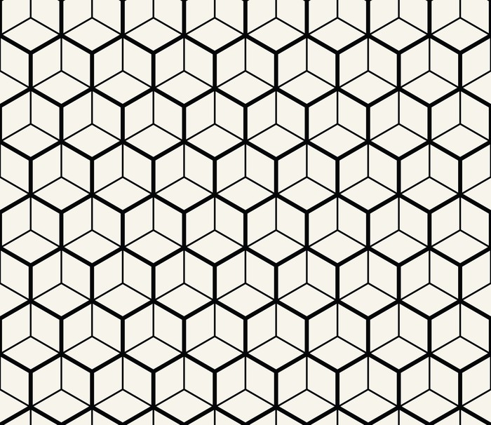 700x606 Hexagon Geometric Line Grid Pattern Vector Background Wall Mural