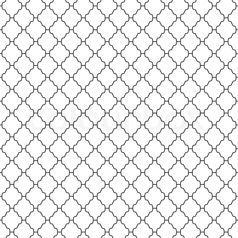 800x800 Abstract Seamless Ornamental Lines Monochrome Pattern. Vector