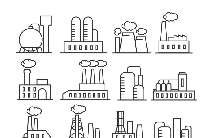 720x479 Factory And Plant Thin Line Vector Icons By Microvector
