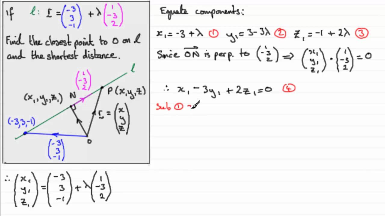 1280x720 Vectors Closest Point Shortest Distance To A Line